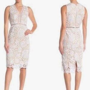 Love By Design Sleeveless White Lace Dress, Size Medium
